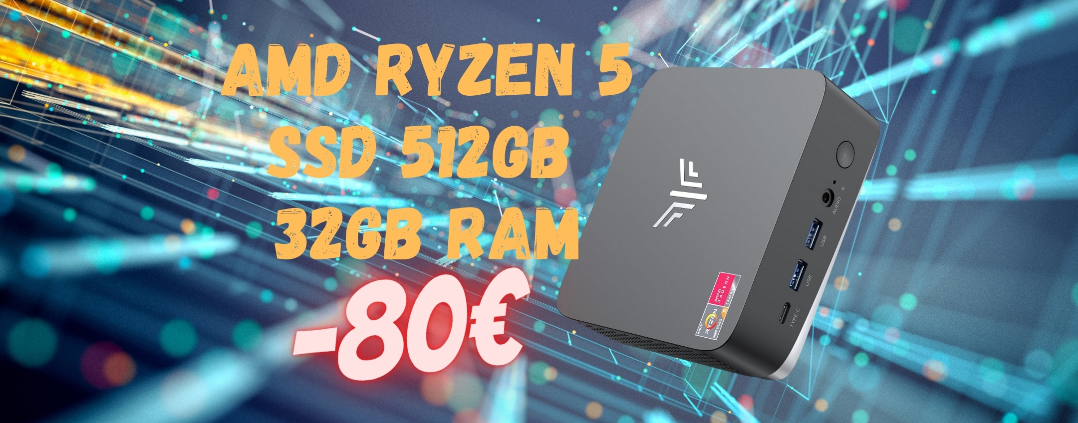 Mini PC NiPoGi Con Ryzen 5 32GB Di RAM E SSD Da 512GB SCONTATISSIMO