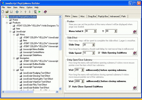 JavaScript PopUpMenu Builder 2006