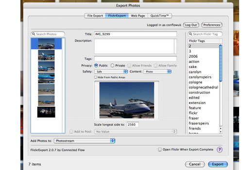 FlickrExport for iPhoto