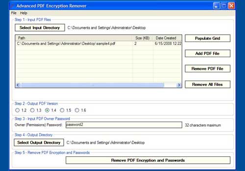 Advanced PDF Encryption Remover