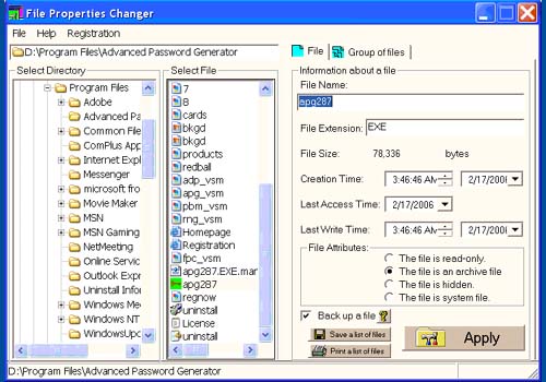 File Properties Changer