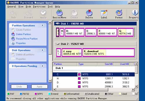 EASEUS Partition Manager Server Edition