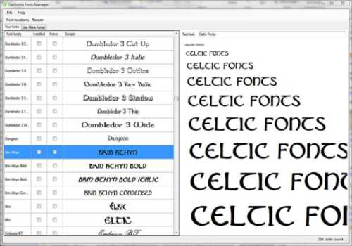 California Fonts Manager