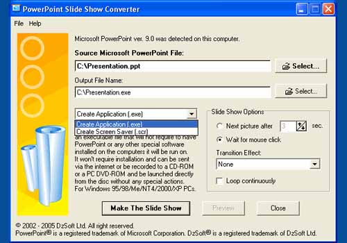 PowerPoint Slide Show Converter