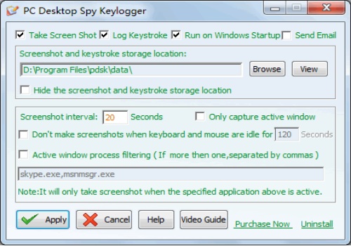 PC Desktop Spy Keylogger