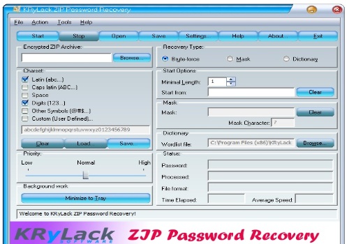 KRyLack ZIP Password Recovery