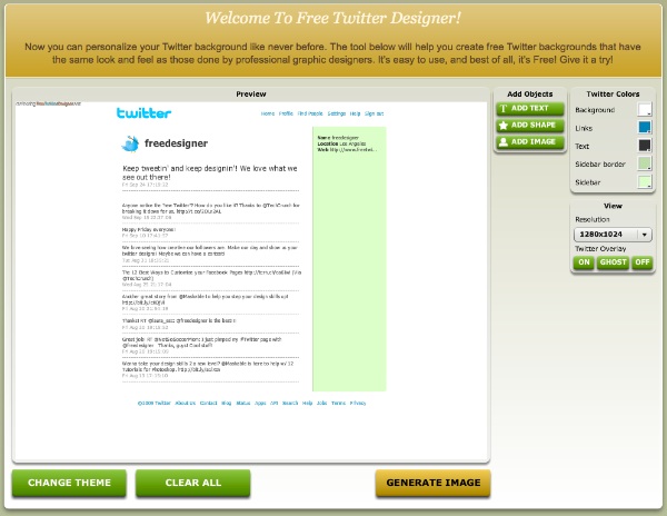 Free Twitter Designer