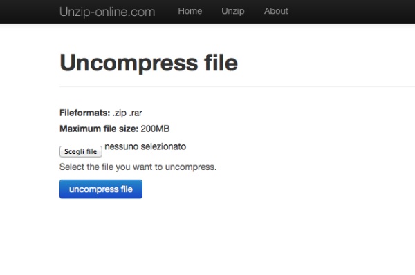 Unzip online