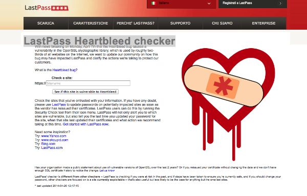 LastPass Heartbleed checker