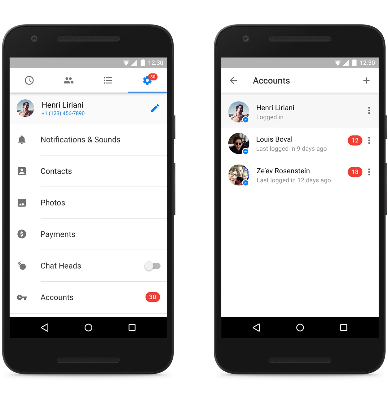 Facebook Messenger per Android introduce il supporto a più di un account