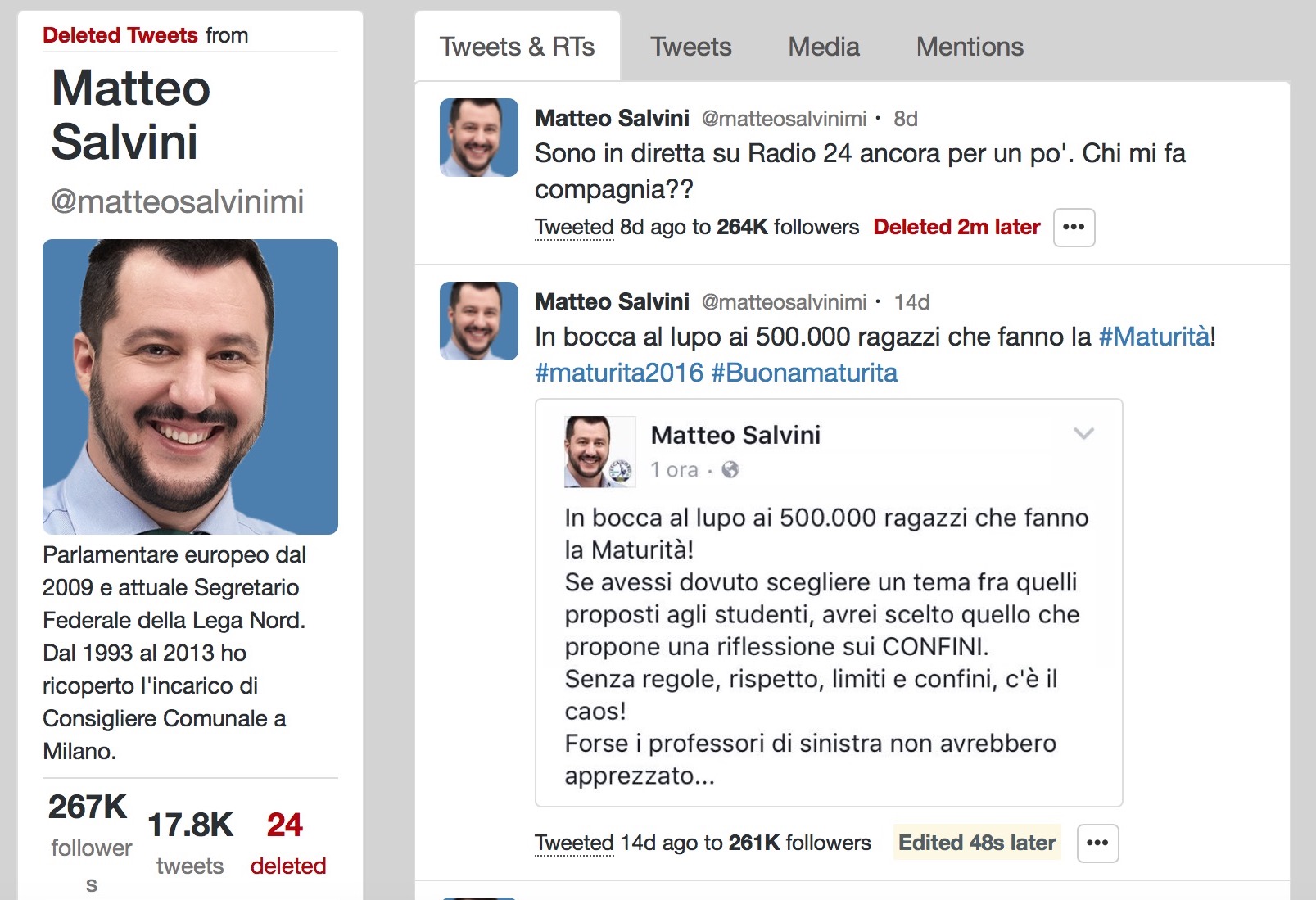 Twitter, come vedere i tweet cancellati dagli account verificati