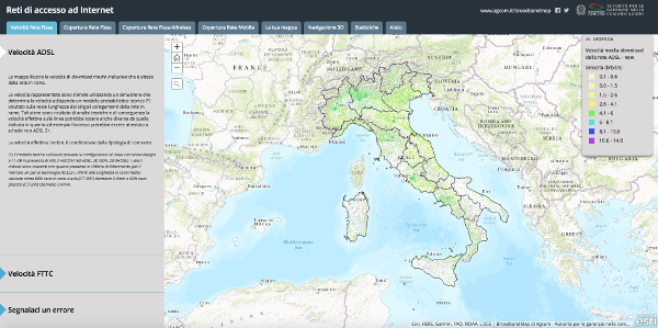 AGCOM Broadband map