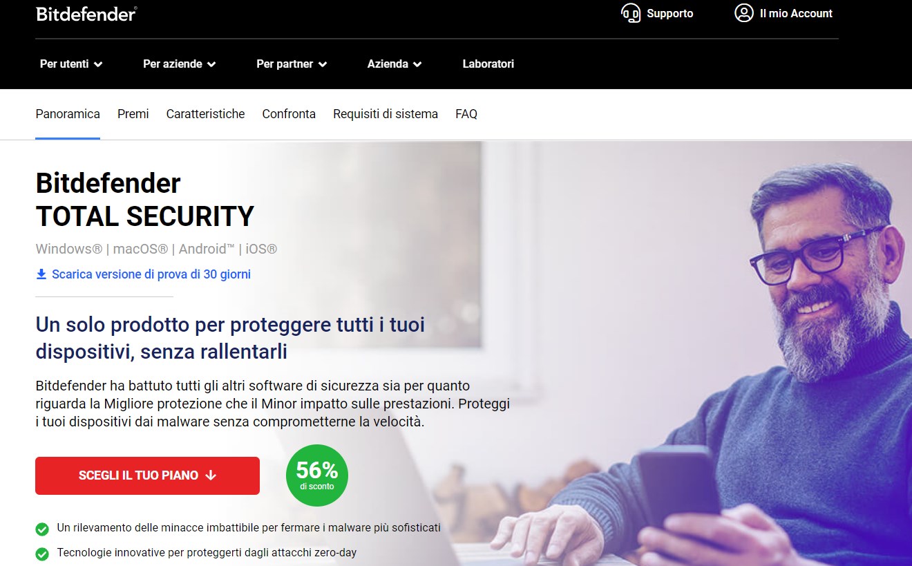 Bitdefender Total Security migliori antivirus