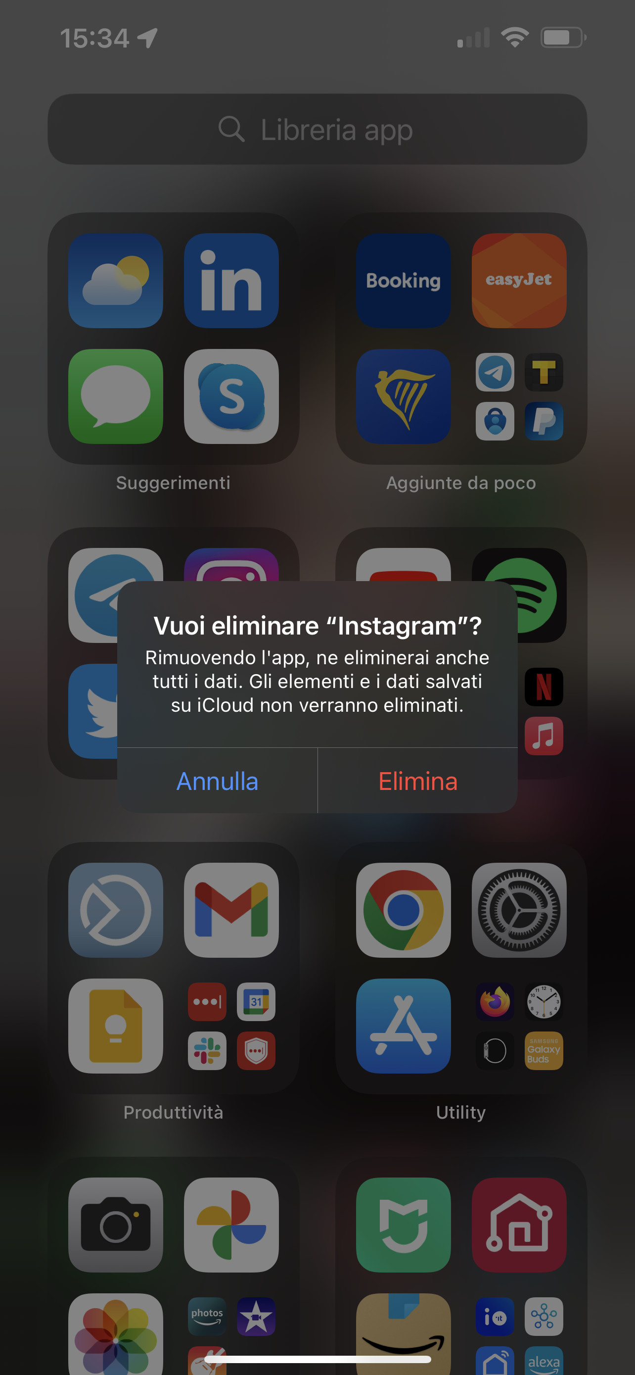 Rimozione App iOS 