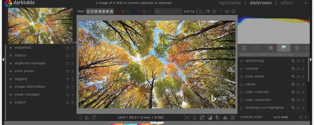 Darktable 4.0: arrivato il refresh dell'interfaccia grafica