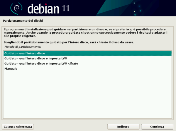 installazione debian