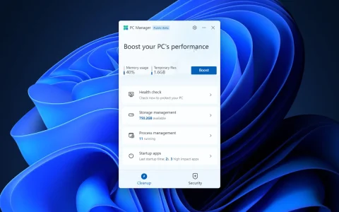 PC Manager: l'app Microsoft in stile CCleaner