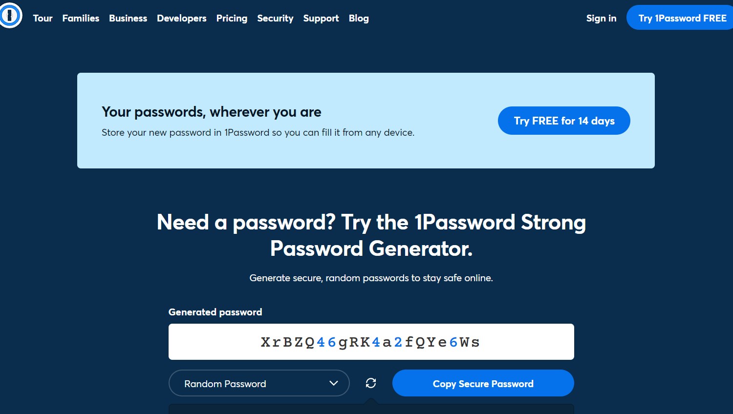 1Password generator