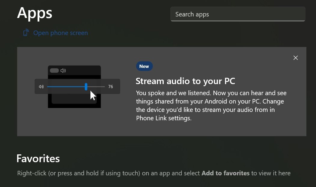 Windows 11 streaming audio Android