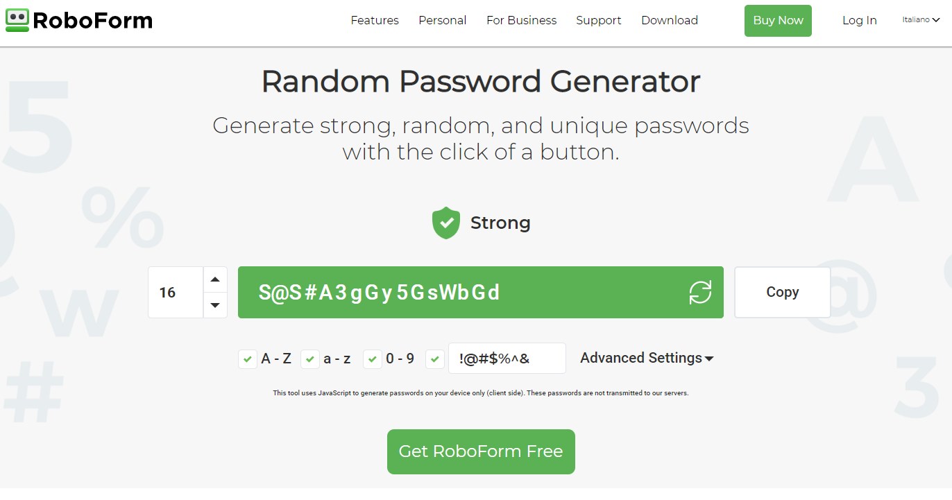 RoboForm Password Generator