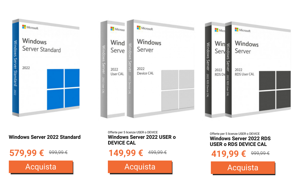 Acquistare Windows Server