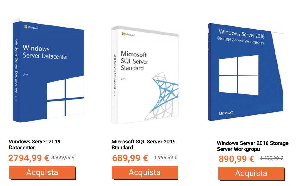 Dove acquistare Windows server