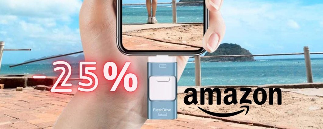 Chiavetta USB da 128 GB per smartphone e PC a 26€ su Amazon