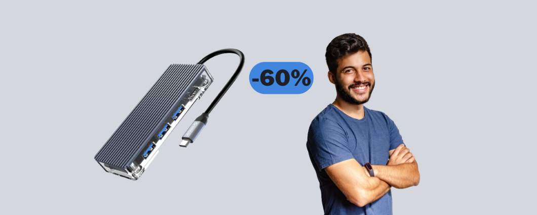 Hub USB C 7 in 1 ORICO in offerta su Amazon con un coupon del 60%