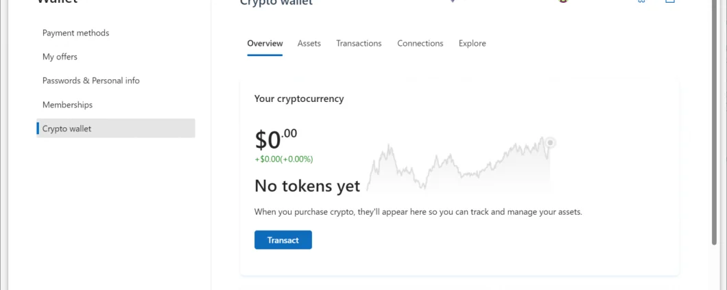 Microsoft Edge: crypto wallet a portata di browser in arrivo