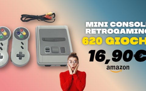 Mini Console stile SNES per il retrogaming: 620 iconici giochi a meno di 17€