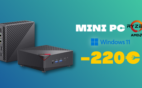 Mini PC con Windows 11 Pro e scheda tecnica da PAURA: l'AFFARE è CLAMOROSO