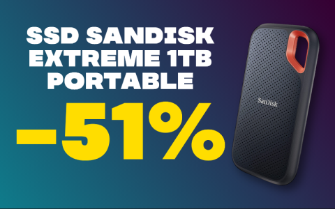 SSD SanDisk Extreme Portable da 1TB: PAZZIA su Amazon con lo sconto del 51%