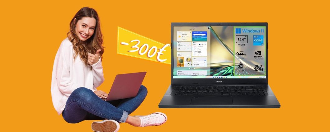 Acer Aspire 7 con Intel Core i5 e GeForce RTX 3050 (-300€)