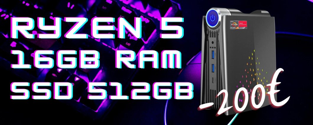 Amazon a briglie sciolte: mini PC con Ryzen 5 a 200€ in MENO