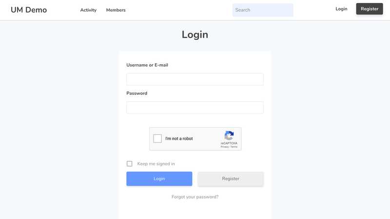 esempio pagina login