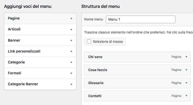 menu wordpress