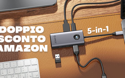 L'Hub USB-C 5-in-1 risolve tutti i problemi di connettività: doppio sconto Amazon