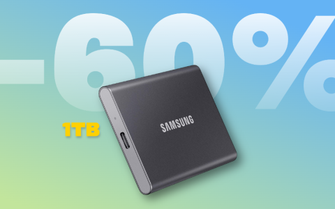 Samsung T7 Portable SSD 1TB: possibile ERRORE DI PREZZO (-60%)