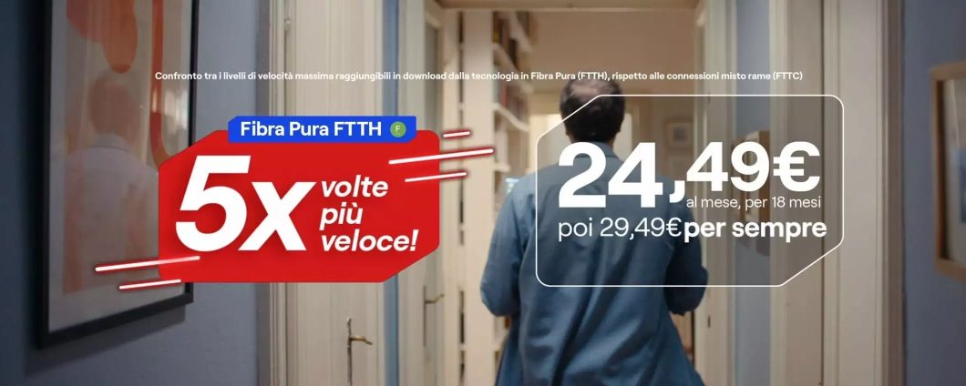 Virgin: Fibra dritta a casa da 24,49€ al mese