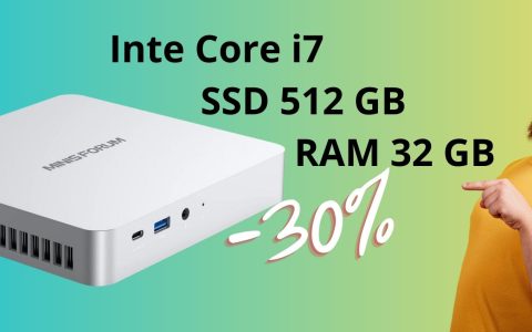 EliteMini TH80: mini PC con i7 e 32 GB di RAM al 30% in MENO