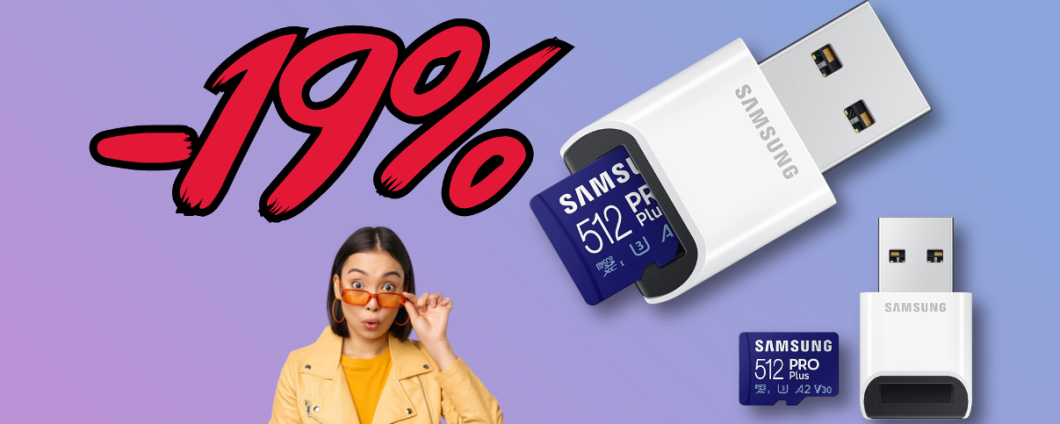 MicroSD Samsung 512GB e adattatore USB-A: il super kit è in PROMO su Amazon