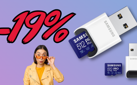 MicroSD Samsung 512GB e adattatore USB-A: il super kit è in PROMO su Amazon