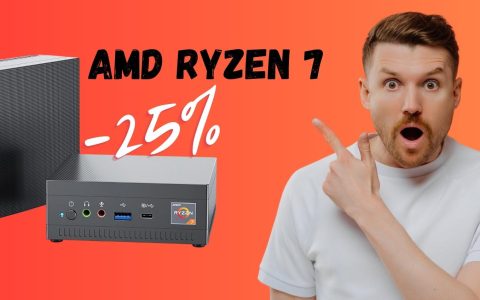 NiPoGi: il mini PC con Ryzen 7 e SSD da 512 GB al 25%