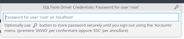 Scrittura della password