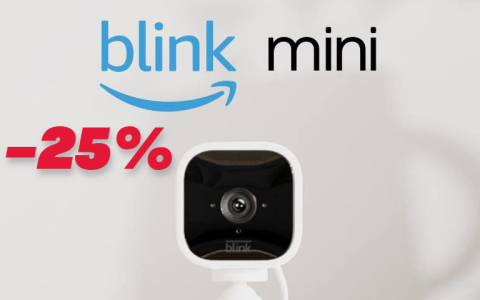 Blink Mini al MINIMO STORICO: la videocamera di sicurezza è al -25% su Amazon