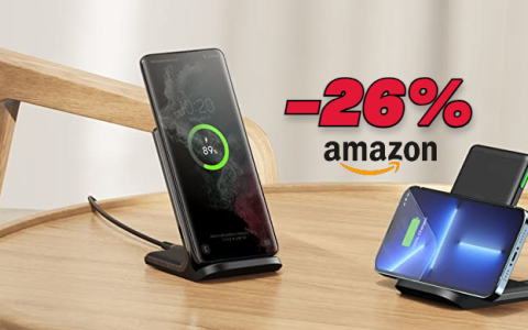 Caricabatterie wireless 15W in OFFERTA ad un prezzo IRRISORIO (-26%)