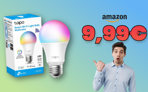 Lampadina smart Wi-Fi TP-Link con Alexa e Google Assistant a MENO DI 10€ (-33%)