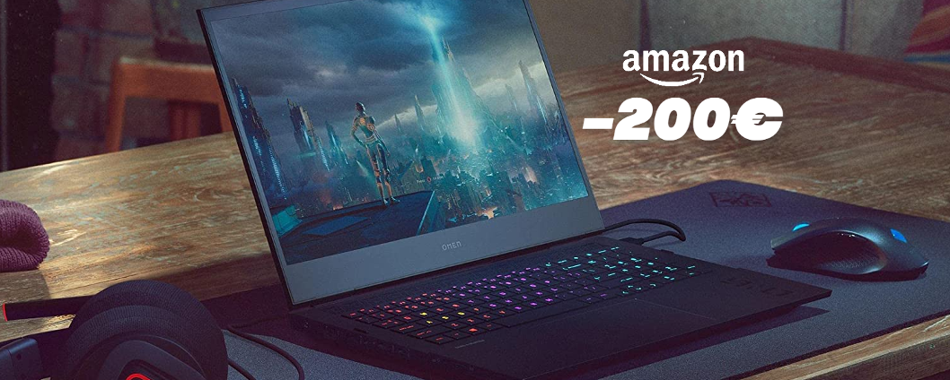 HP OMEN con AMD Ryzen 7 e Radeon RX 6600M: SCONTO 200€ su Amazon