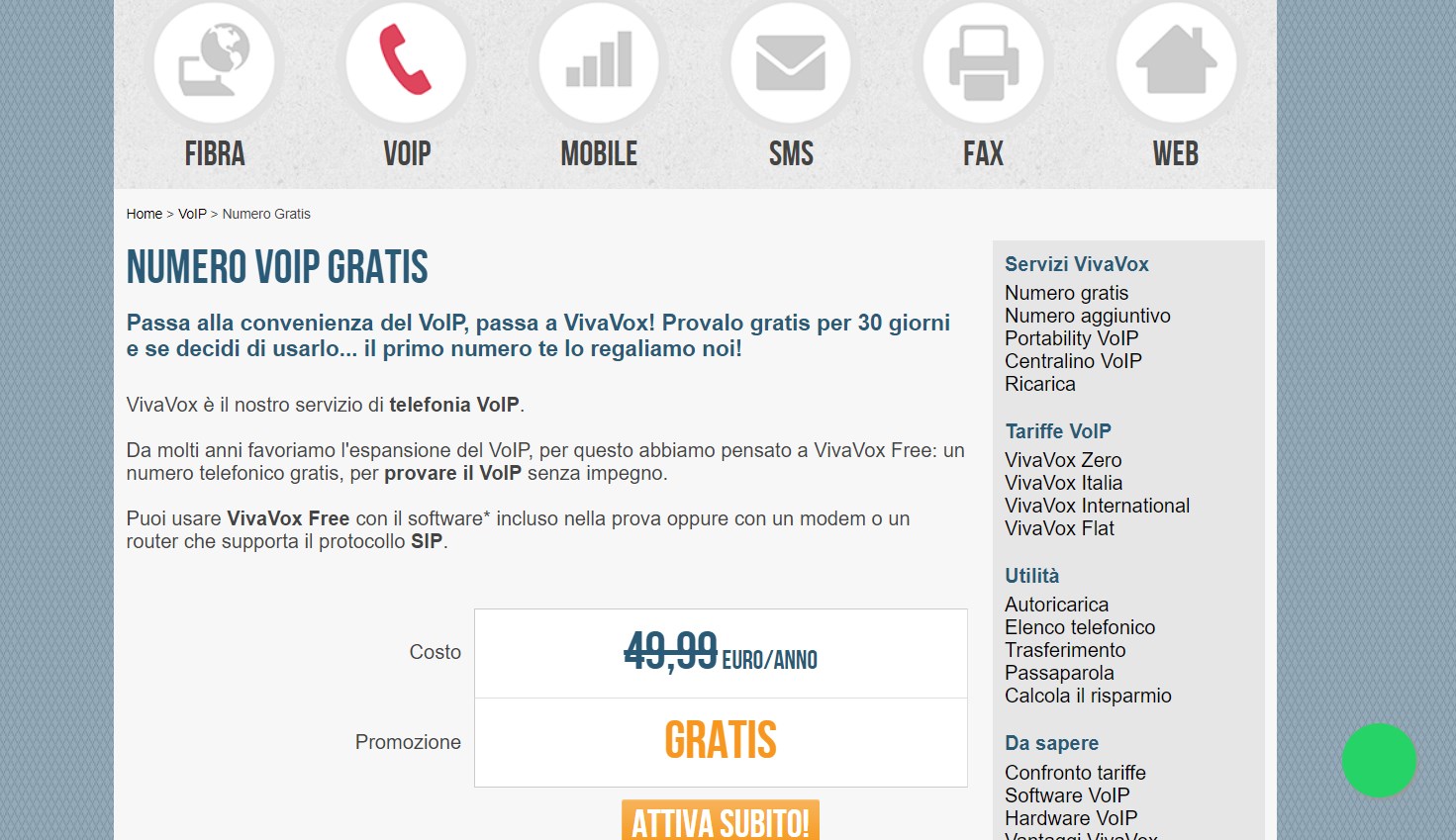 Numero VOIP gratuito