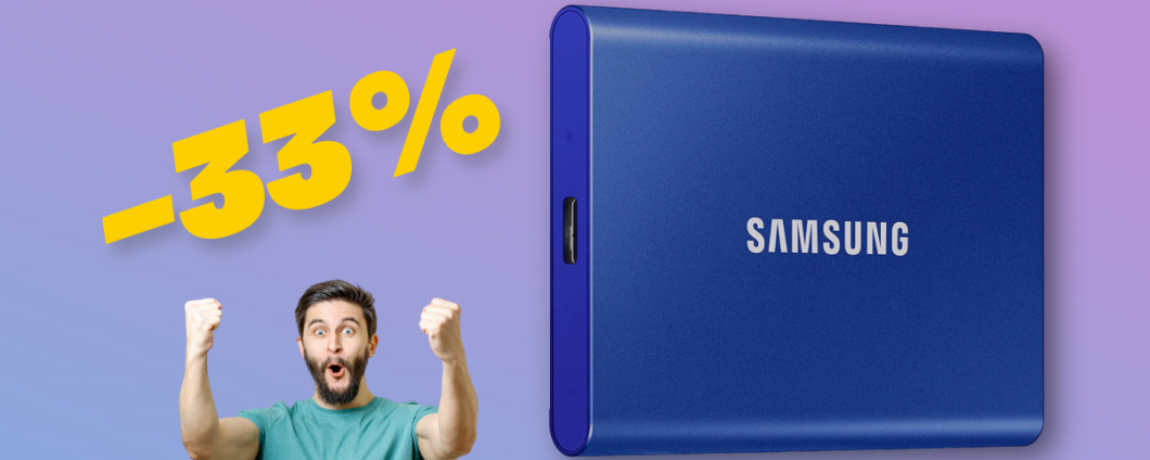 Samsung T7, l'SSD portatile per ECCELLENZA oggi costa molto meno del previsto (-33%)